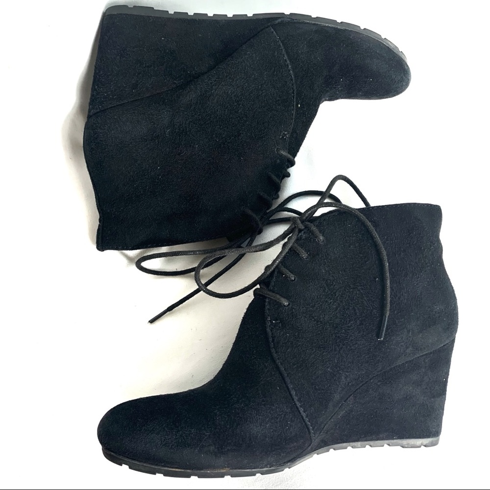 Clarks Hazen Charm Suede Wedge Ankle Bootie